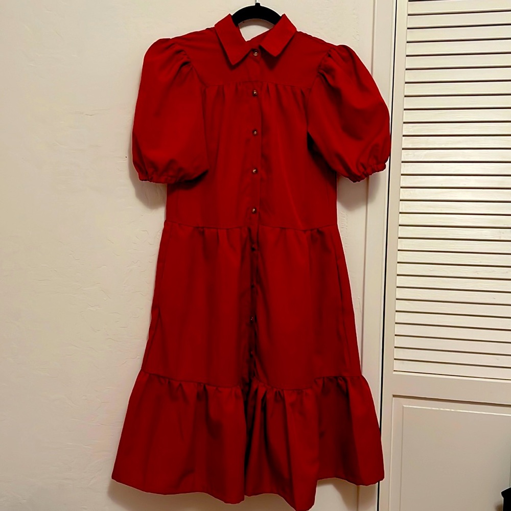 Red midi dress xs-medium